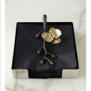 Michael Aram Gold Orchid napkin holder.